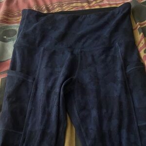 Tuff Athletics Dark Blue Camouflage Leggings